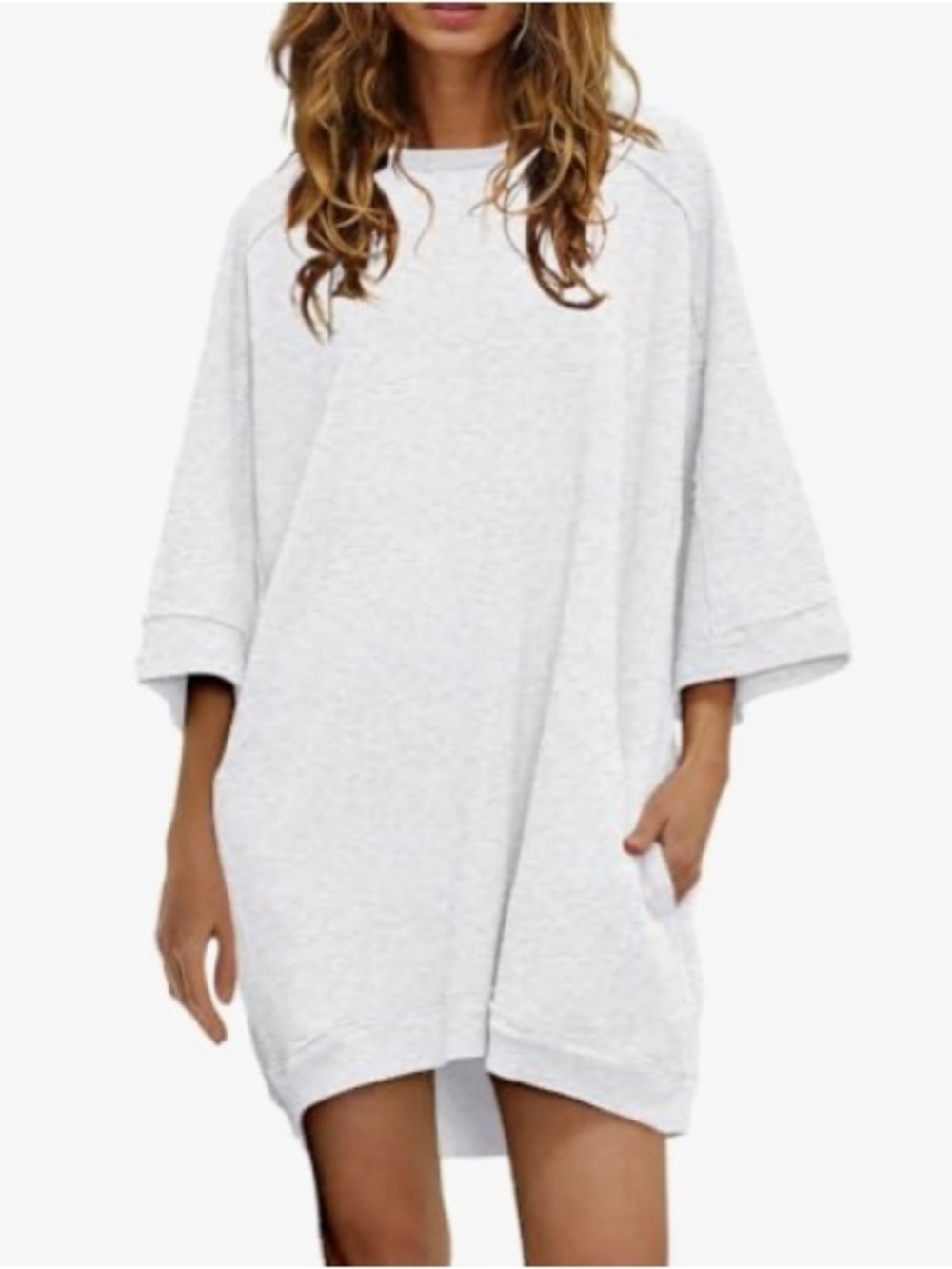 Nirovien Light Heather Gray Crewneck Sweatshirt Dress